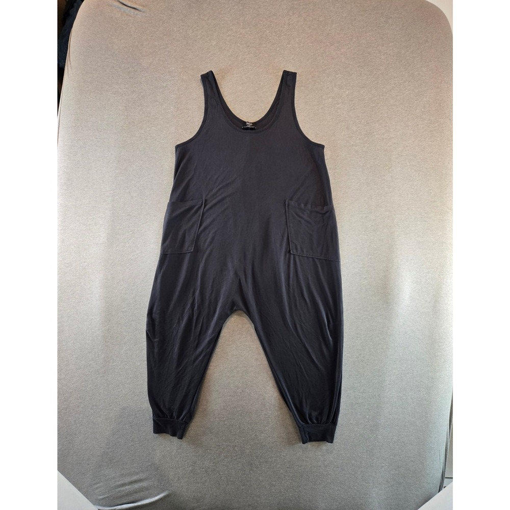 Dressed In Lala Ultra Harem Jumpsuit Womens Medium Black Sleeveless Stretch Boho
